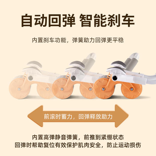 「二合一功能！自动回弹」健腹轮练腹肌健身器材自动回弹男士家用卷腹轮滚轮健腹器健康训练 商品图3