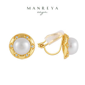 Manreya玛芮雅“香缇兰”法式复古珍珠无痛耳夹法式复古气质简约