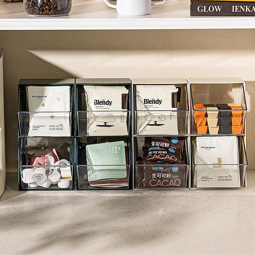 摩登主妇茶包收纳盒桌面胶囊咖啡收纳架办公室多功能零食置物架子 商品图1