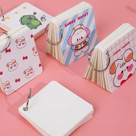 晨光卡通可爱杭素创意铁圈小本子学生随身便携带口袋笔记本空白活页环扣式英语单词本空白便签线圈