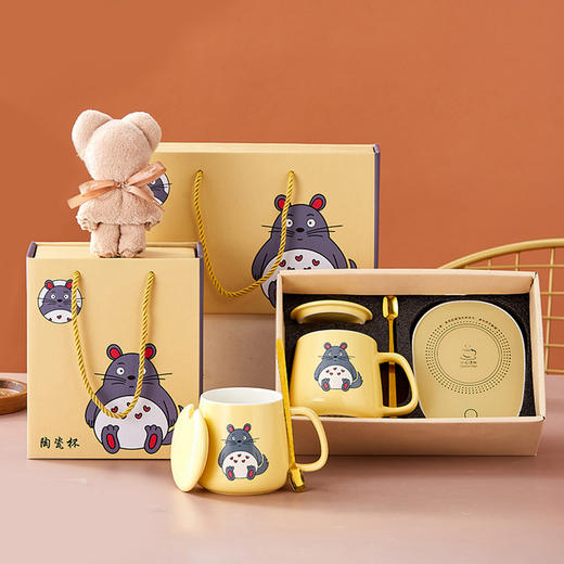 【智能恒温 温暖守候❗️恒温蛇猫暖暖杯】卡通可爱55度，恒温陶瓷杯身，时刻保持温暖，套装陶瓷马克杯子水杯伴手礼礼品礼盒装粉丝专属七夕伴手礼新年礼盒年货礼盒 商品图0
