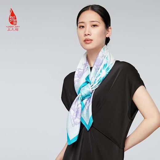 SAINTJOY/上久楷真丝方巾 花羽真丝方巾 花羽  FJS20012 商品图11