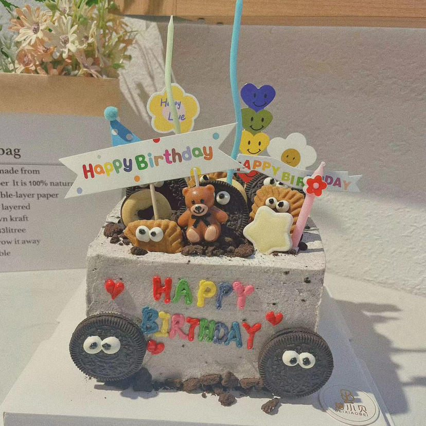 ins风奥利奥—奥利奥搞怪生日蛋糕