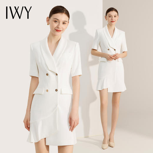 IWY/白色西装连衣裙女夏季新款职业装气质高端女神范面试正装裙子Q11255 商品图0
