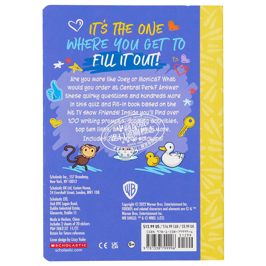 【中商原版】 老友记 官方测验问答书 英文原版 The Official Friends Quiz and Fill-In Book Sam Levitz 影视 生活休闲 商品图1