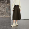 晶咕黑标女装 腰带百褶半身裙女春季2023年宽松气质长短款a字裙 商品缩略图2