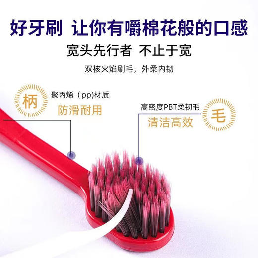 [2支装】EBISU惠百施宽头牙刷6列41孔软毛牙刷软毛（颜色随机发货） 商品图6