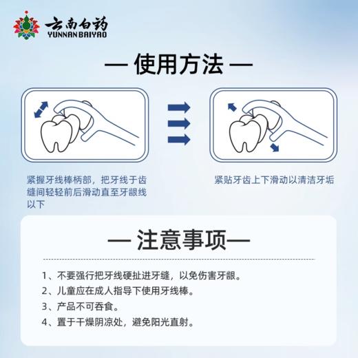 【官方正品】云南白药金口健牙线棒50只便携随身强韧细滑大容量家庭装一次性 商品图3