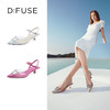 DFuse包头低跟凉鞋2023春季新款漆皮尖头钻扣单鞋女DF31114155 商品缩略图0