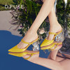 DFuse迪芙斯2023春季新款羊皮仙女水晶跟包头拖鞋单鞋DF31114045 商品缩略图7