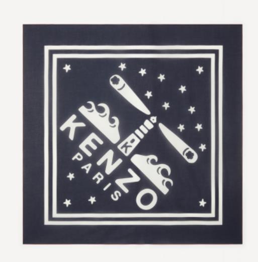 【特价商品不退不换】KENZO 围巾男  FD58EU550PFF-77 MIDNIGHT BLUE.COTTON 商品图0