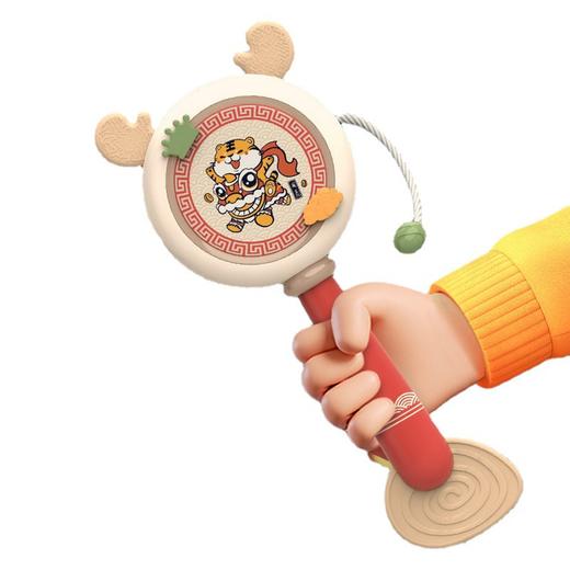 【柔软硅胶可啃咬，按摩宝宝牙床】采用奶嘴般材质，呵护宝宝口欲期，婴儿早教玩具国潮拨浪鼓宝宝安抚玩具0-3岁婴儿手摇 商品图3