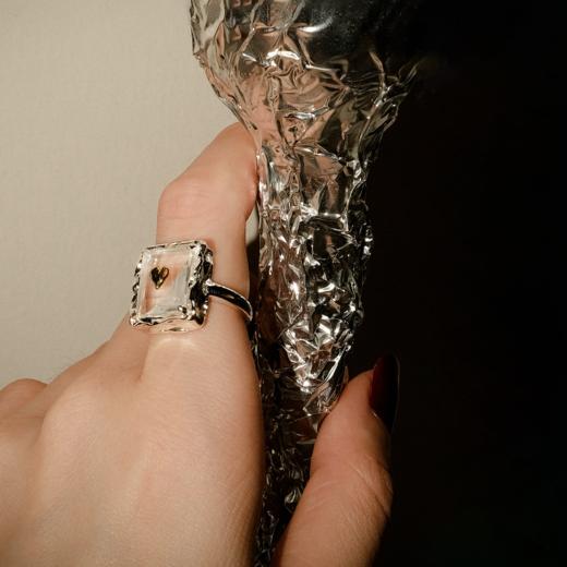 MINT THERAPY 白水晶液态肌理宝石戒指 商品图2