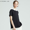VIVIAN LIU R2337306夏女装新款连帽休闲宽松半袖针织上衣 商品缩略图0