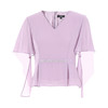 EITIE爱特爱温柔飘逸V领收腰小上衣紫色气质通勤显瘦夏新款B13128 商品缩略图5