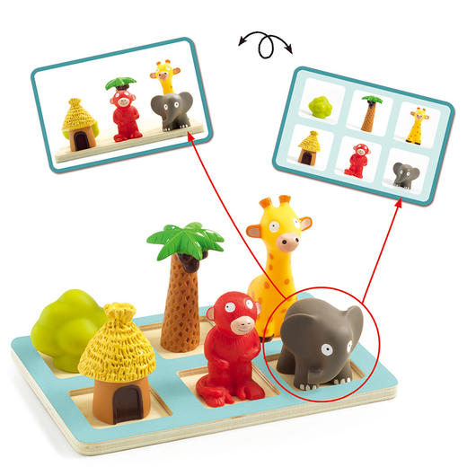 DJECO低幼益智小桌游空间游戏小动物排排队 商品图7