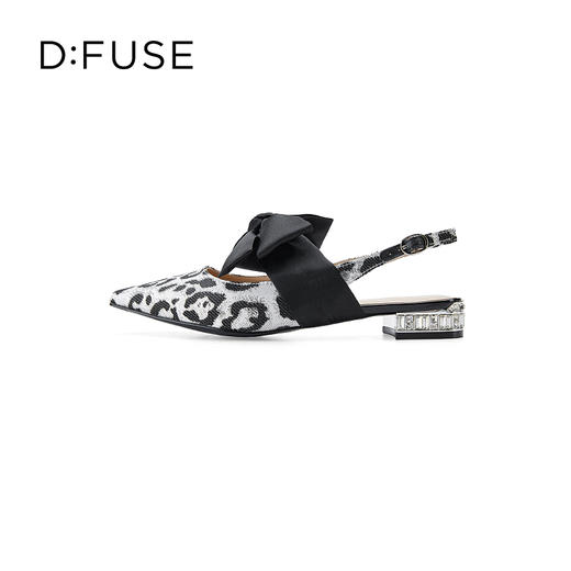 DFuse迪芙斯2023春季新款尖头真丝蝴蝶结低跟单鞋女鞋DF31114111 商品图1