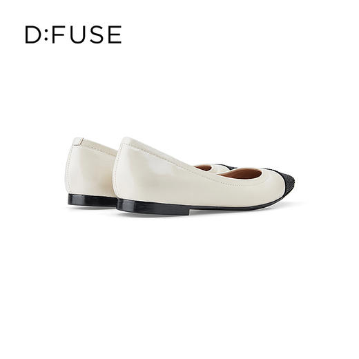D:FUSE/迪芙斯春季新款羊皮方头烫钻平底蛋卷鞋单鞋DF31111306 商品图3