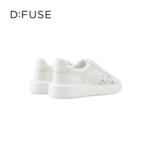 DFuse迪芙斯2023春季新款圆头刺绣蕾丝小白鞋休闲板鞋DF31112296 商品图3