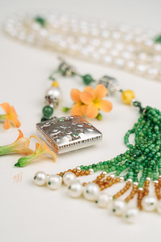 天然珍珠蜜蜡碧玉香囊设计款多用长链 商品图6