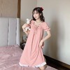 【甜美ins风！蕾丝边睡裙睡衣女】舒适柔软透气，亲肤无束缚，饱满而优雅的蕾丝边与宽松的设计，夏季爆款短袖宽松中长款裙子粉丝专属 商品缩略图1