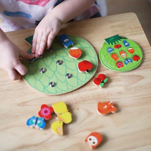 djeco钉钉板颜色动物水果认知扣子2-3岁儿童早教益智桌面游戏玩具 商品图1