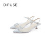DFuse包头低跟凉鞋2023春季新款漆皮尖头钻扣单鞋女DF31114155 商品缩略图2