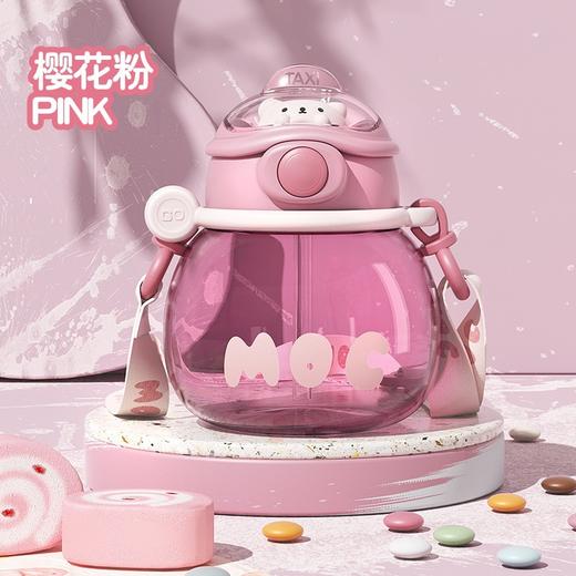 【饮水尽兴 出街时尚！网红高颜值萌趣大肚杯】一键开盖密封防漏，食品级材质耐冷耐热，开盖防喷，夏季运动水杯儿童吸管杯大容量便携塑料杯粉丝专属 商品图6