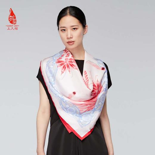 SAINTJOY/上久楷真丝方巾 花羽真丝方巾 花羽  FJS20012 商品图0