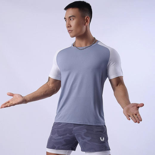 跃牌【跃LEAP-ACTIVE】系列夏季圆领短袖男士健身运动T恤 冰丝弹力宽松速干跑步运动休闲短袖R430 商品图2