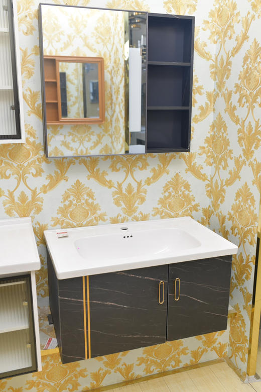 浴室柜 31-80E 80CM 铝+航空板 /镜柜 商品图1