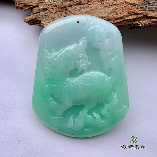 派瑞翡翠 翡翠挂件 糯种 飘花 商品图3
