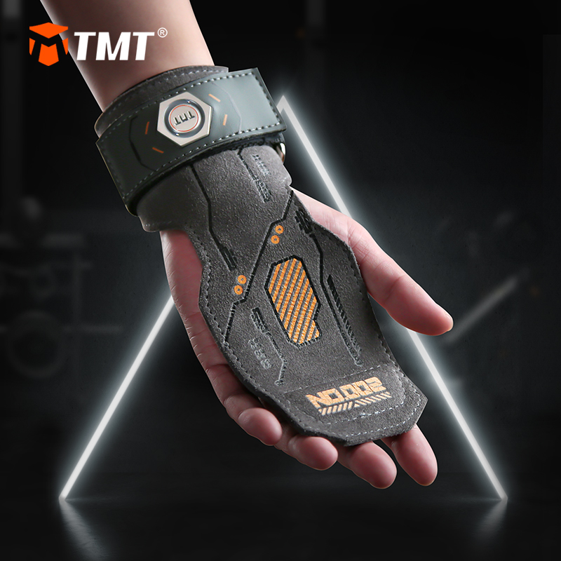 TMT机甲风助力带硬拉牛皮护掌护腕握力带
