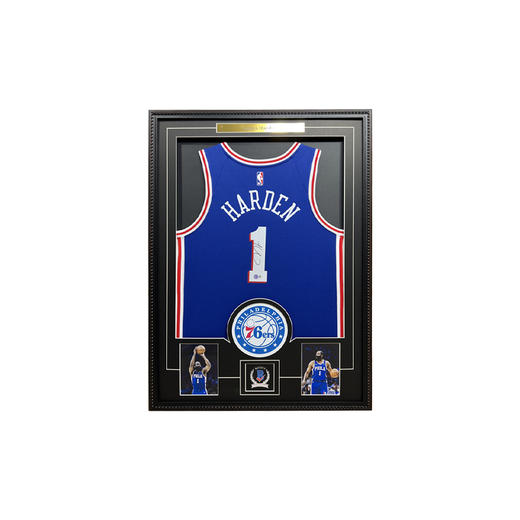 收藏系列 哈登 76人队1号蓝色 亲笔签名球衣 商品图0