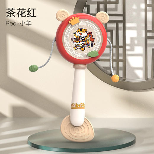 【柔软硅胶可啃咬，按摩宝宝牙床】采用奶嘴般材质，呵护宝宝口欲期，婴儿早教玩具国潮拨浪鼓宝宝安抚玩具0-3岁婴儿手摇 商品图5