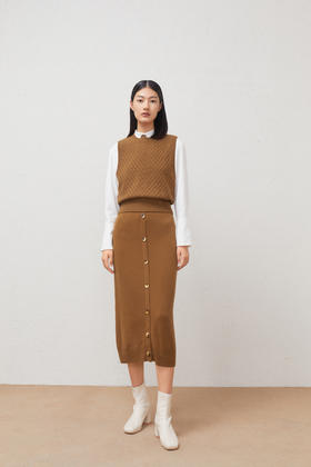 【商场同款】麦檬冬针织纽扣半身裙5BA242542