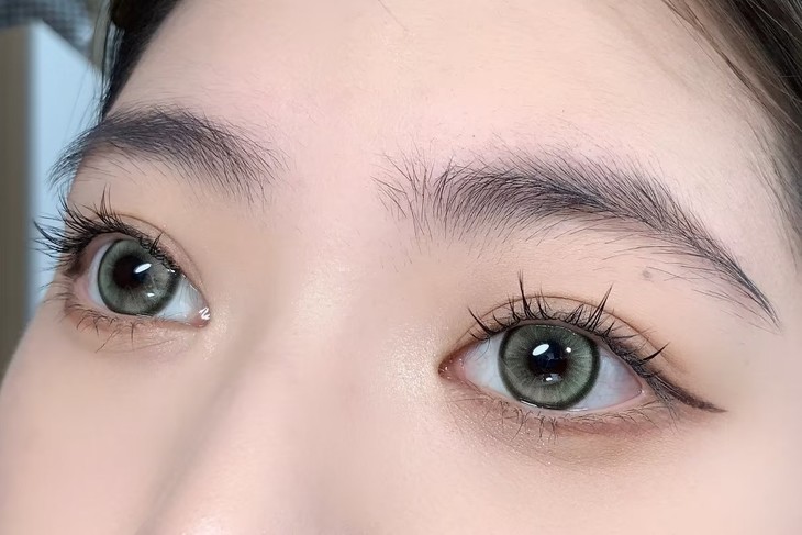 FLOWERCOLOR美瞳 年抛隐形眼镜 薄荷奶绿 14.5mm 1副/2片 左右度数可不同-VVCON美瞳网9