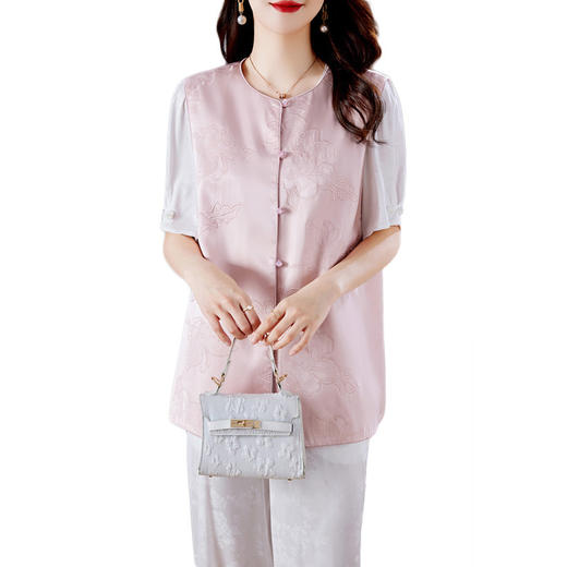 新款夏季圆领刺绣复古马甲中式唐装时尚浪漫柔美三件套HR-WS23179 商品图4