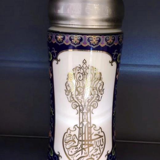 高档骨瓷穆斯林水杯回族人民族风礼品杯子 哈德曼特色用品双层仿景泰蓝复古陶瓷杯 礼盒杯子 商品图4