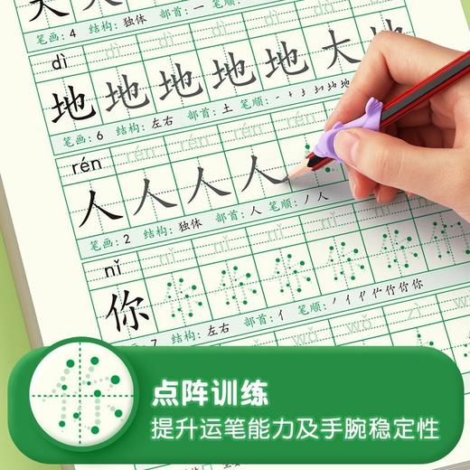 带笔顺的每日30字【减压练字帖】小学1-6年级同步课本生字点阵楷书字帖含笔画偏旁控笔含视频同步教学 商品图6