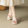 夏季优雅，轻奢水钻防水台粗跟高跟凉鞋DMJ-81299F 商品缩略图2