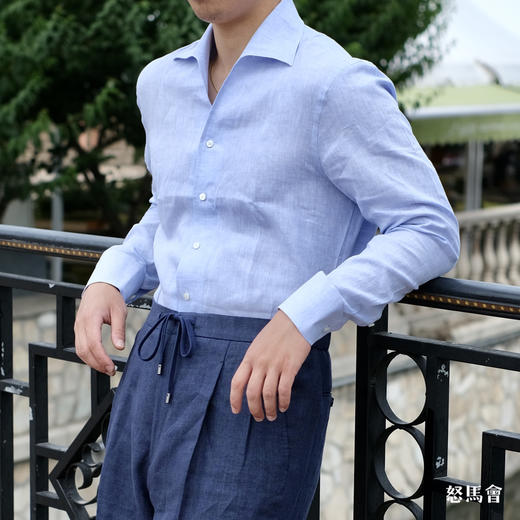 Merino Brothers 67%埃及棉33%亚麻混织意式工艺衬衫（10色可选） 商品图0