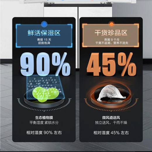 【零嵌】新款海尔白色冰箱462L四开门十字对开双开家用超薄款BCD-462WGHTD45GZU1 商品图2