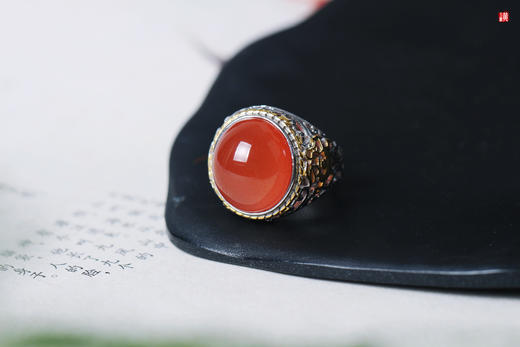 南红保山冰红戒指【溪知】 商品图0