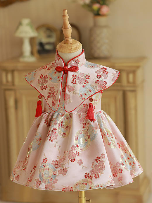 女宝宝周岁礼服中国风儿童唐装女童抓周服生日宴童礼服 商品图2