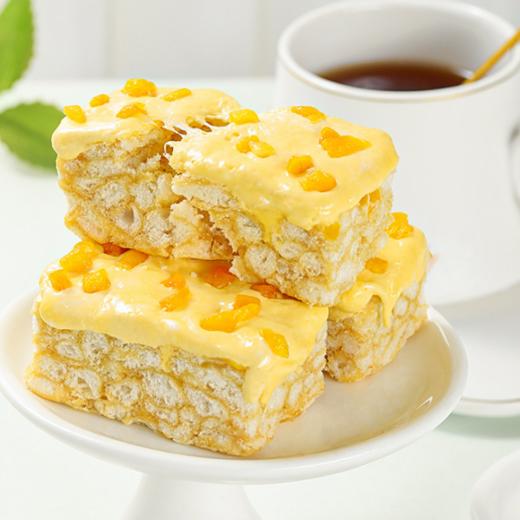 【一口迸发幸福感！榴莲芒果奶盖沙琪玛双拼奶糕】松软拉丝美味诱人，软糯香甜绵密口感丰富，早餐网红休闲零食整箱小吃健康特价清仓 商品图2