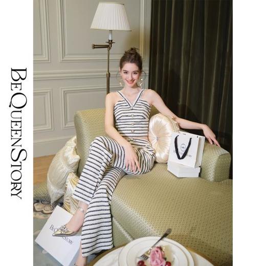 BeQueenStory 【香风维纳斯】轻奢小香风针织条纹套装2023夏季新 商品图3