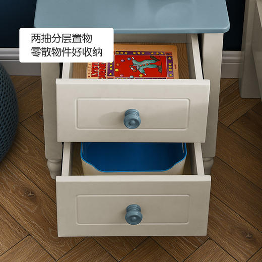 喜梦宝简约现代床头柜双抽屉斗柜床边柜储物柜子航海日记 商品图2