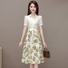 夏季新款，假两件印花裙中长款短袖裙时尚气质女装连衣裙QYM-YX-ZR23091-Y 商品缩略图0