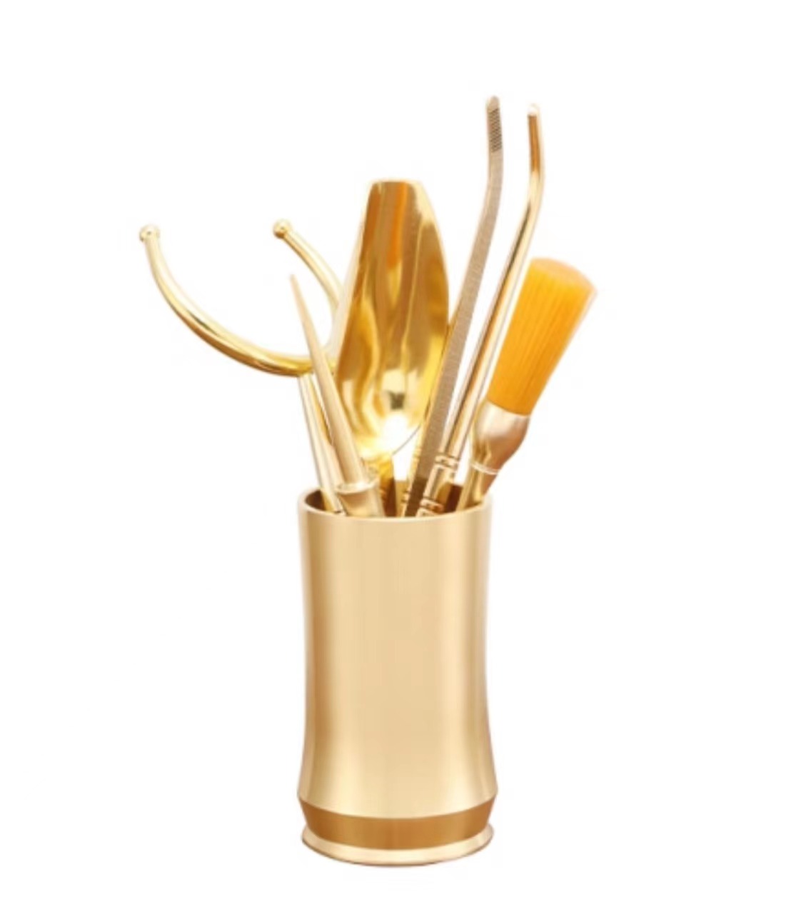 六君子功夫茶具套装漆彩纯铜茶道